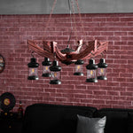 Nautical Industrial Wooden Chandelier – Reclaimed Beam Look