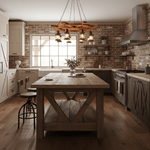 Nautical Industrial Wooden Chandelier – Reclaimed Beam Look