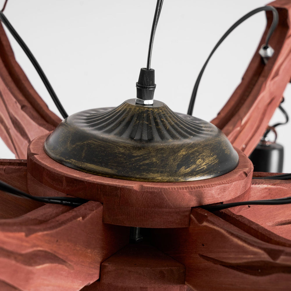 Nautical Industrial Wooden Chandelier – Reclaimed Beam Look