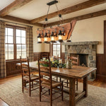 Nautical Industrial Wooden Chandelier – Reclaimed Beam Look