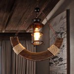 Nautical Industrial Wooden Chandelier – Reclaimed Beam Look
