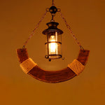 Nautical Industrial Wooden Chandelier – Reclaimed Beam Look