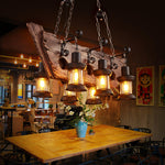 Nautical Industrial Wooden Chandelier – Reclaimed Beam Look