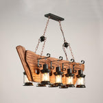 Nautical Industrial Wooden Chandelier – Reclaimed Beam Look