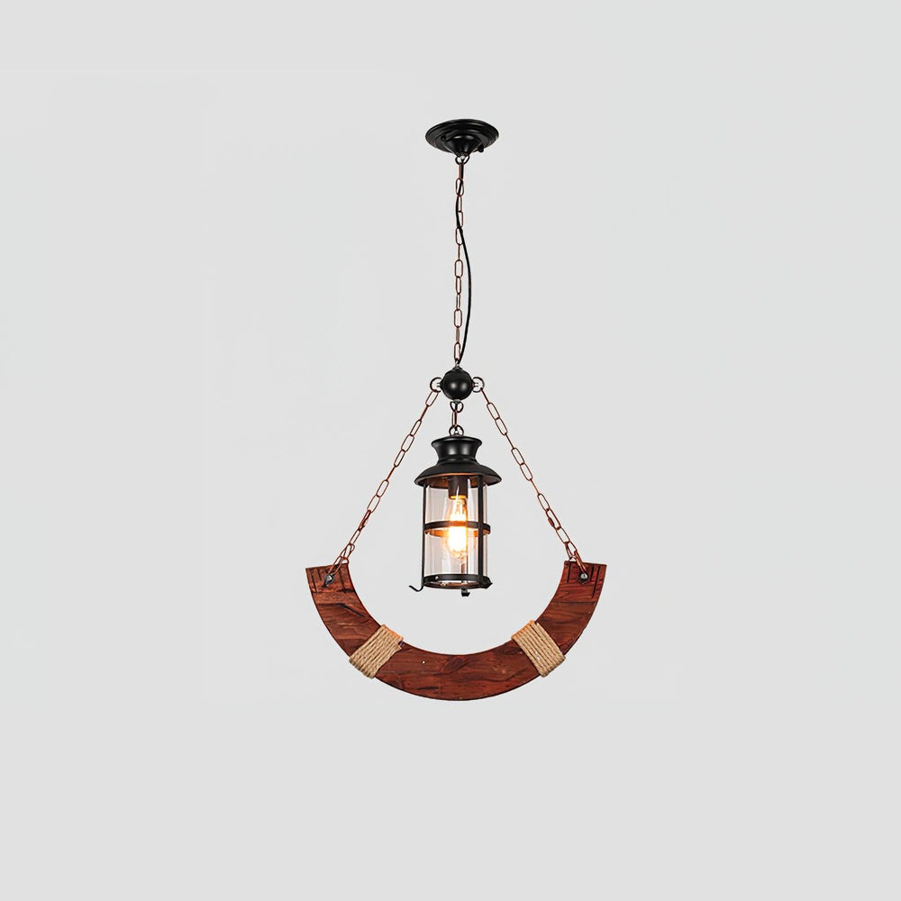 Nautical Industrial Wooden Chandelier – Reclaimed Beam Look