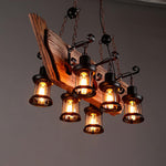 Nautical Industrial Wooden Chandelier – Reclaimed Beam Look