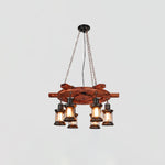 Nautical Industrial Wooden Chandelier – Reclaimed Beam Look