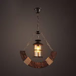 Nautical Industrial Wooden Chandelier – Reclaimed Beam Look