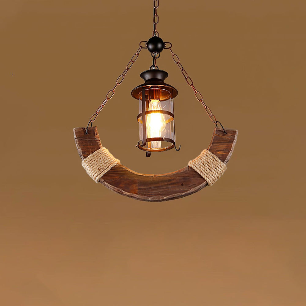 Nautical Industrial Wooden Chandelier – Reclaimed Beam Look