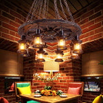 Nautical Industrial Wooden Chandelier – Reclaimed Beam Look