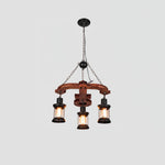 Nautical Industrial Wooden Chandelier – Reclaimed Beam Look