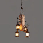Nautical Industrial Wooden Chandelier – Reclaimed Beam Look