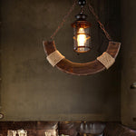 Nautical Industrial Wooden Chandelier – Reclaimed Beam Look