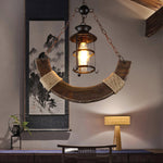 Nautical Industrial Wooden Chandelier – Reclaimed Beam Look