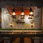 Nautical Industrial Wooden Chandelier – Reclaimed Beam Look