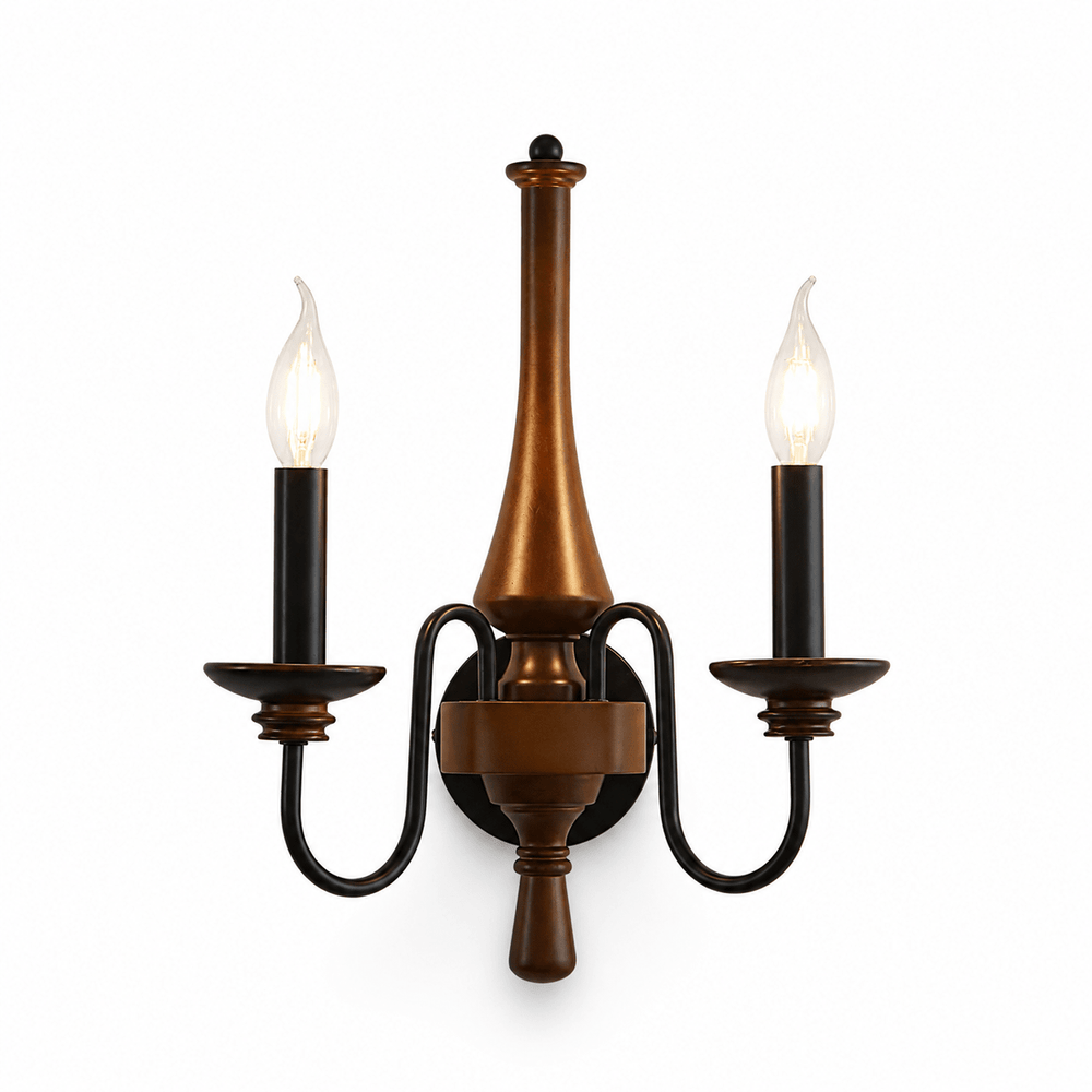 Newel Turned Wood Candle Sconce