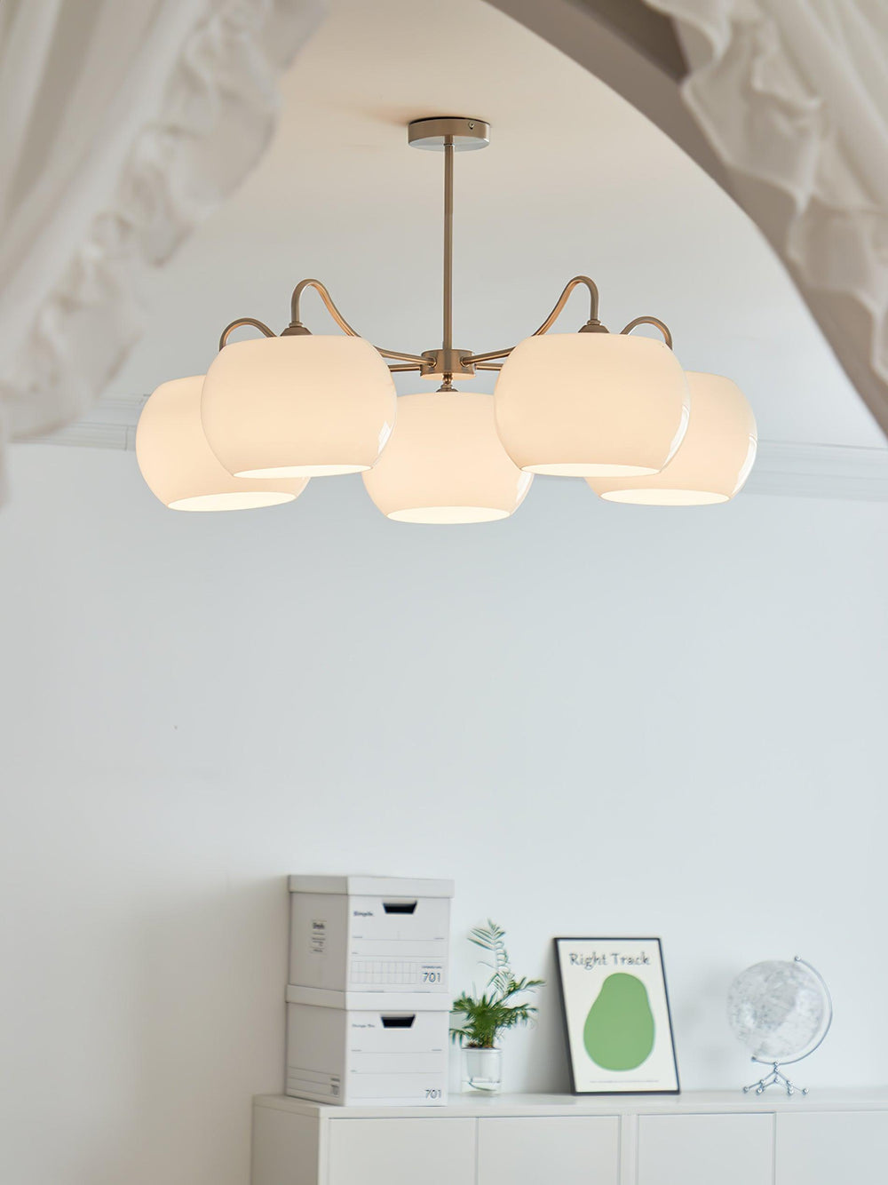Nickel Persimmon Chandelier