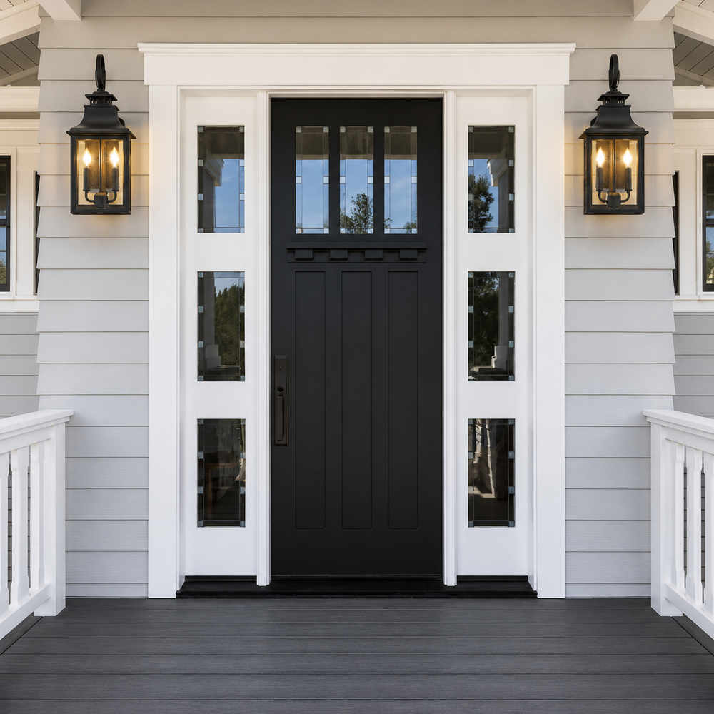Obsidian Glass Wall Lantern – Outdoor Wall Light