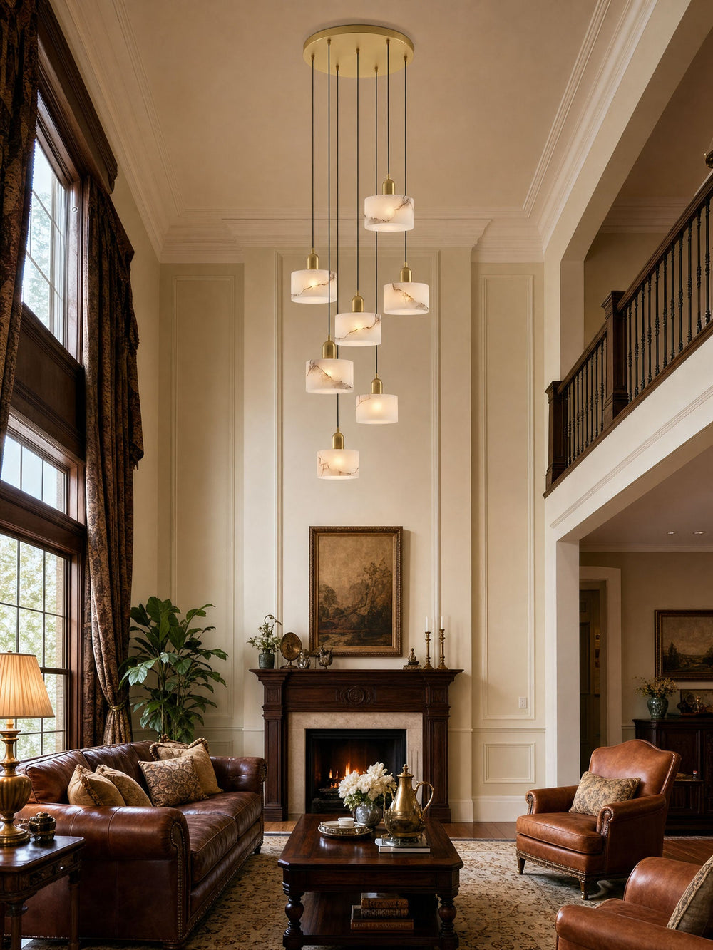 Odyssey Alabaster Pendant Light – Geometric Stone Radiance