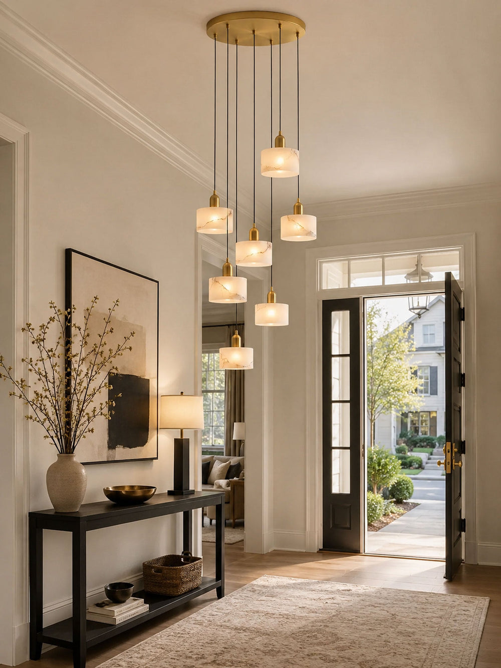 Odyssey Alabaster Pendant Light – Geometric Stone Radiance