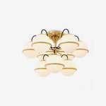 Opal Glass Globe Semiflush Chandelier