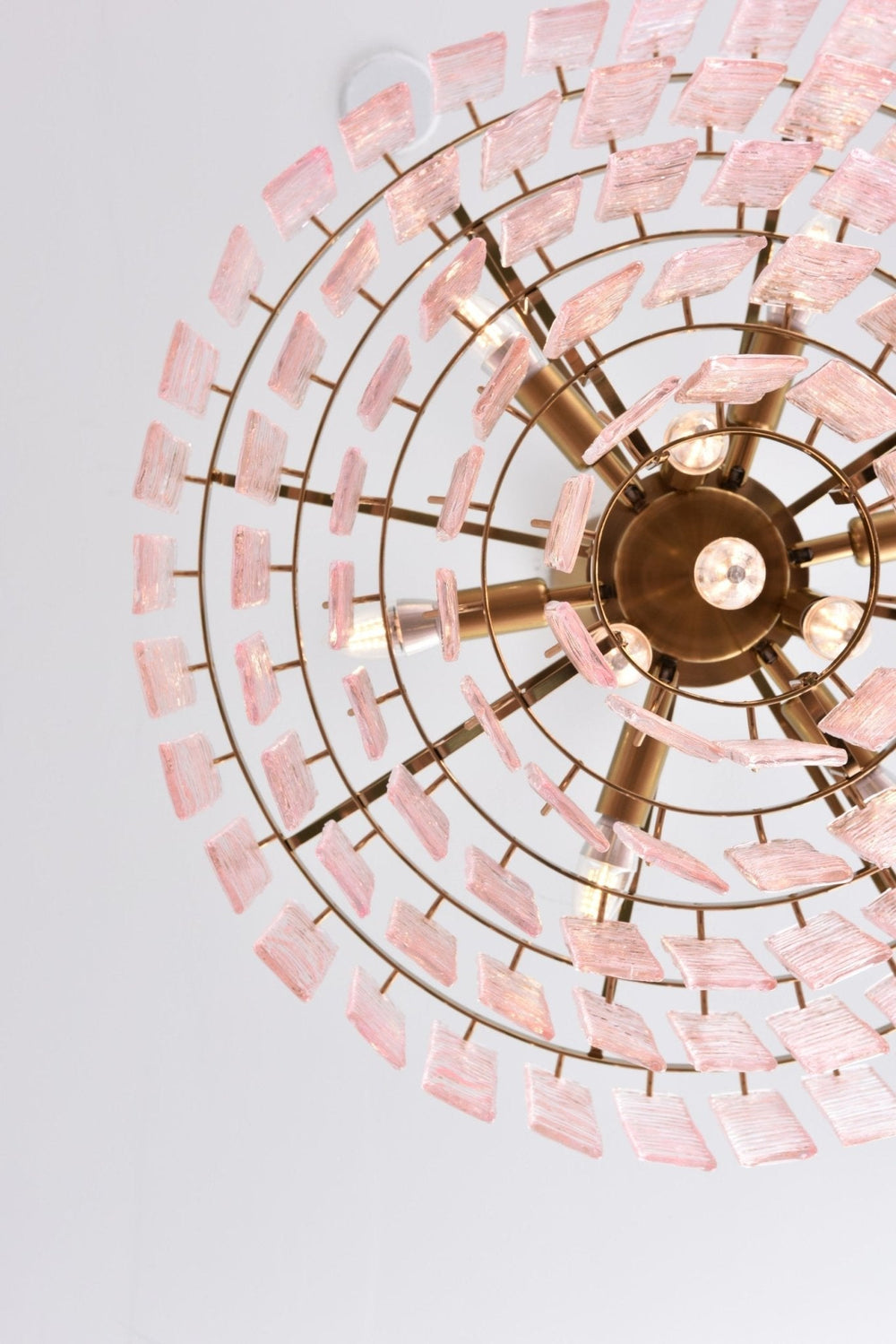 Opalora Pink Glass Chandelier