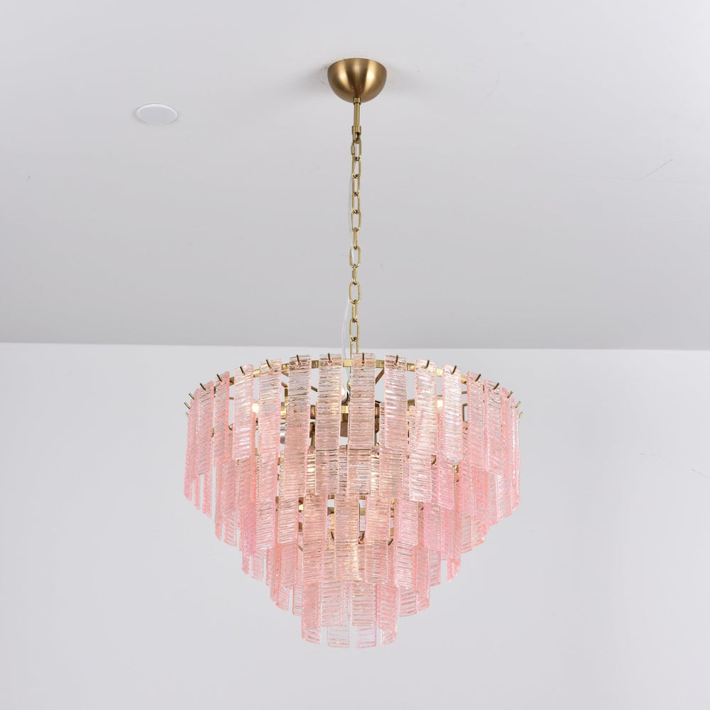Opalora Pink Glass Chandelier