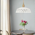 Openwork Ceramic Pendant Swag Light