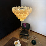 Orange Glass Disc Chandelier