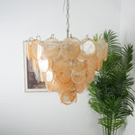 Orange Glass Disc Chandelier