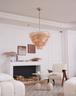 Orange Glass Disc Chandelier