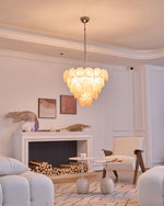 Orange Glass Disc Chandelier