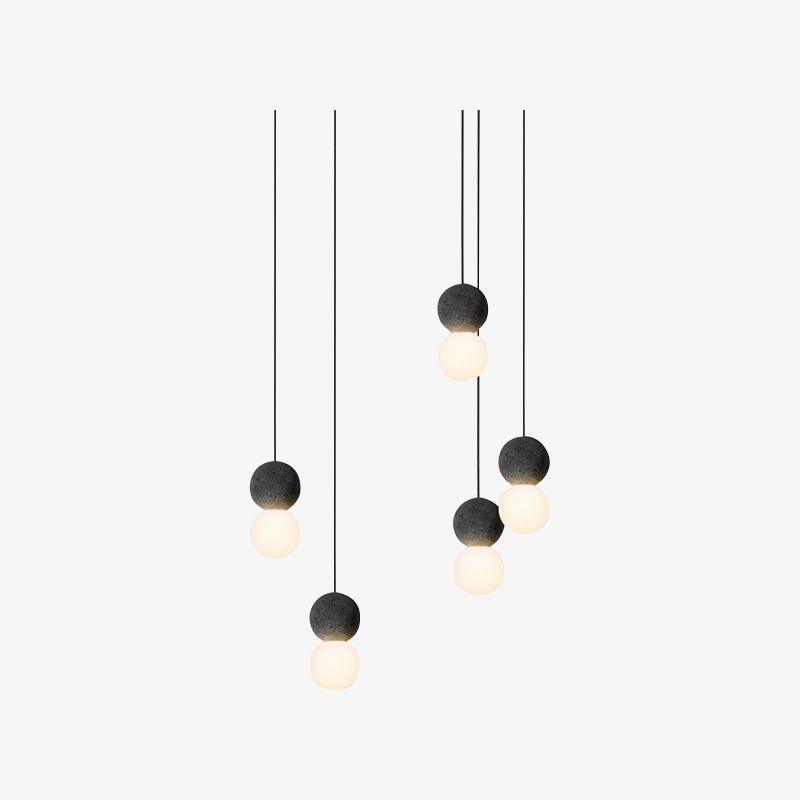 Origo Cement & Sandstone Pendant – Industrial Glass Accent