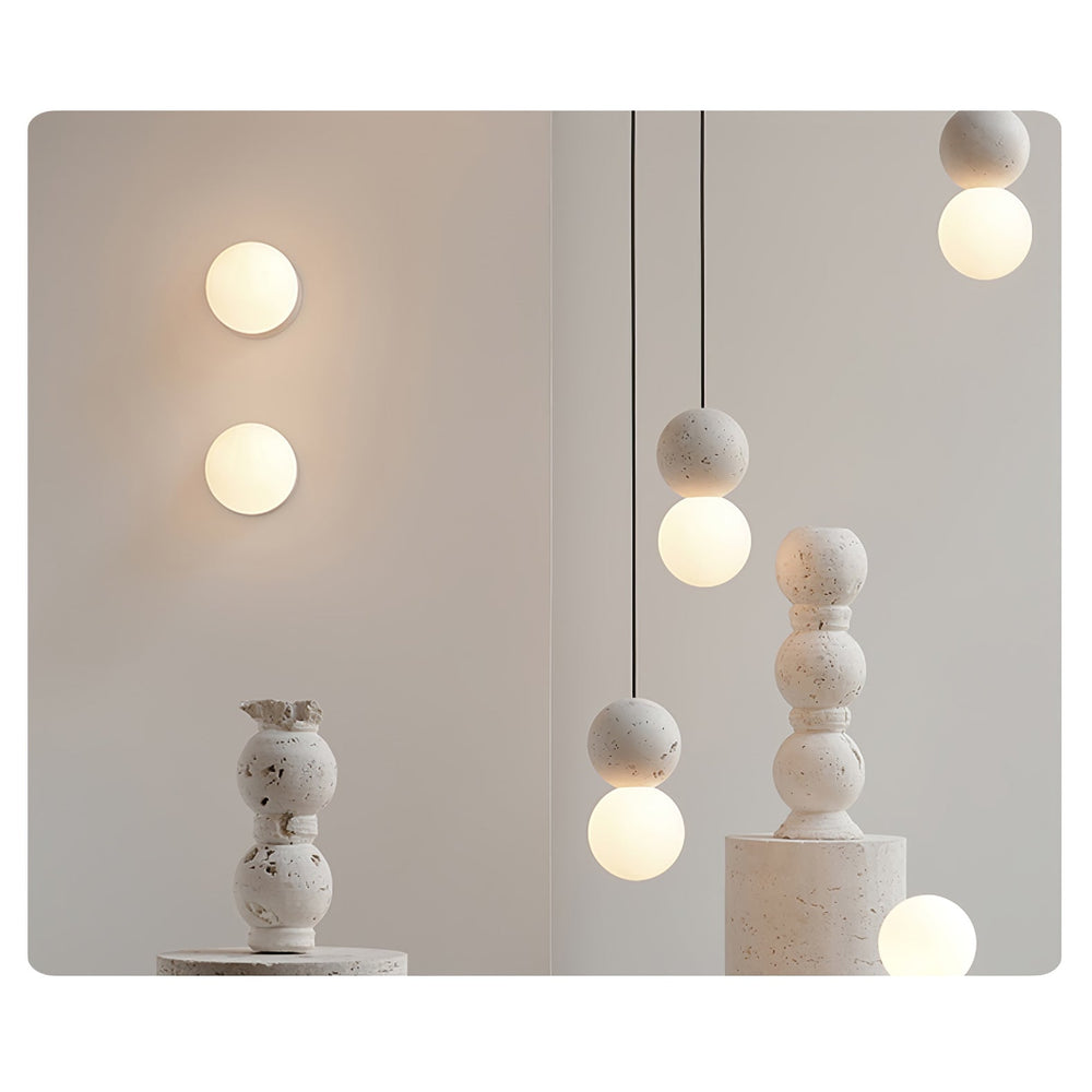 Origo Cement & Sandstone Pendant – Industrial Glass Accent