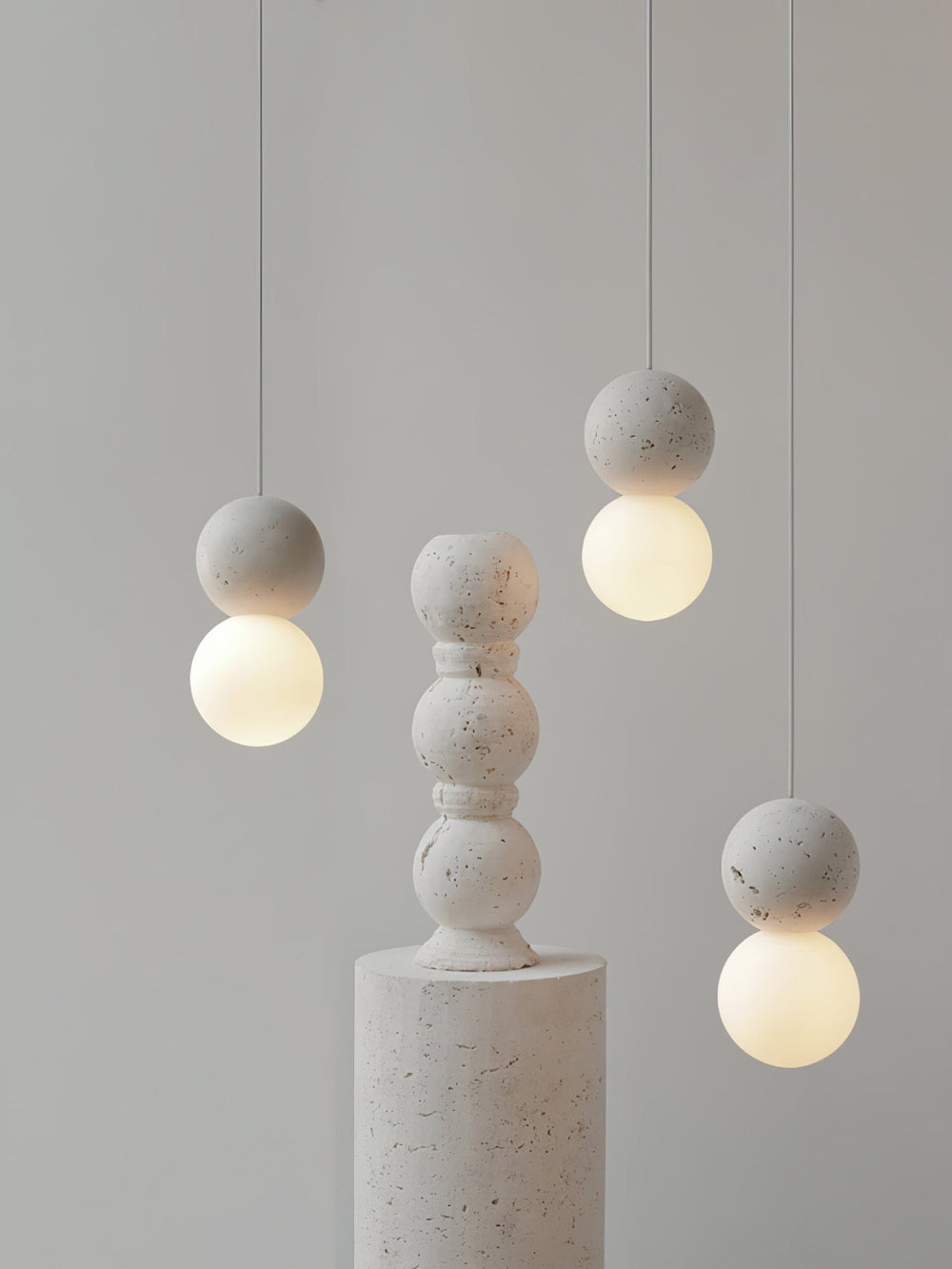 Origo Cement & Sandstone Pendant – Industrial Glass Accent