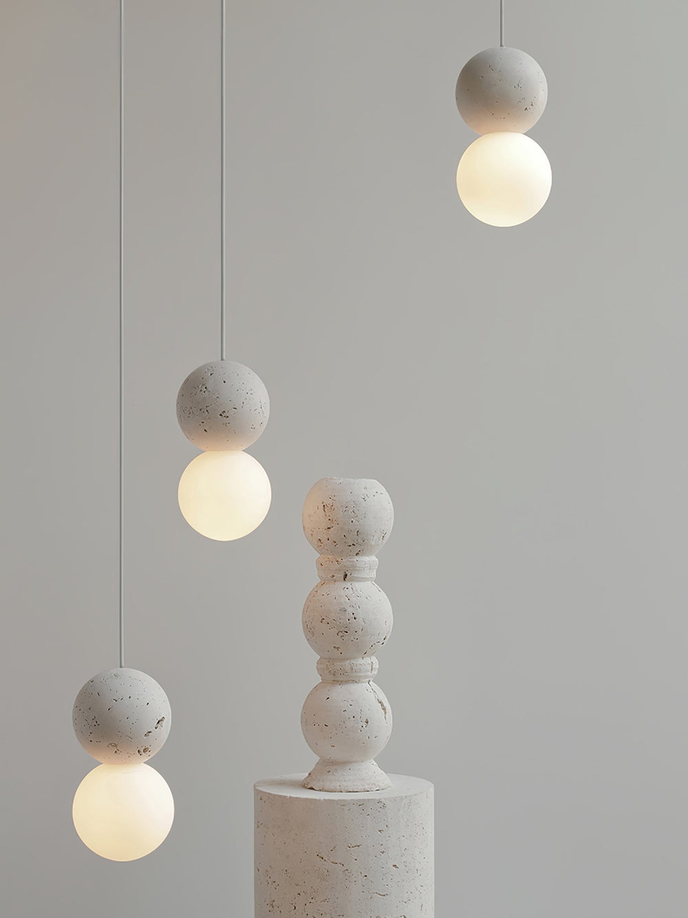 Origo Cement & Sandstone Pendant – Industrial Glass Accent