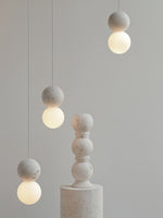 Origo Cement & Sandstone Pendant – Industrial Glass Accent