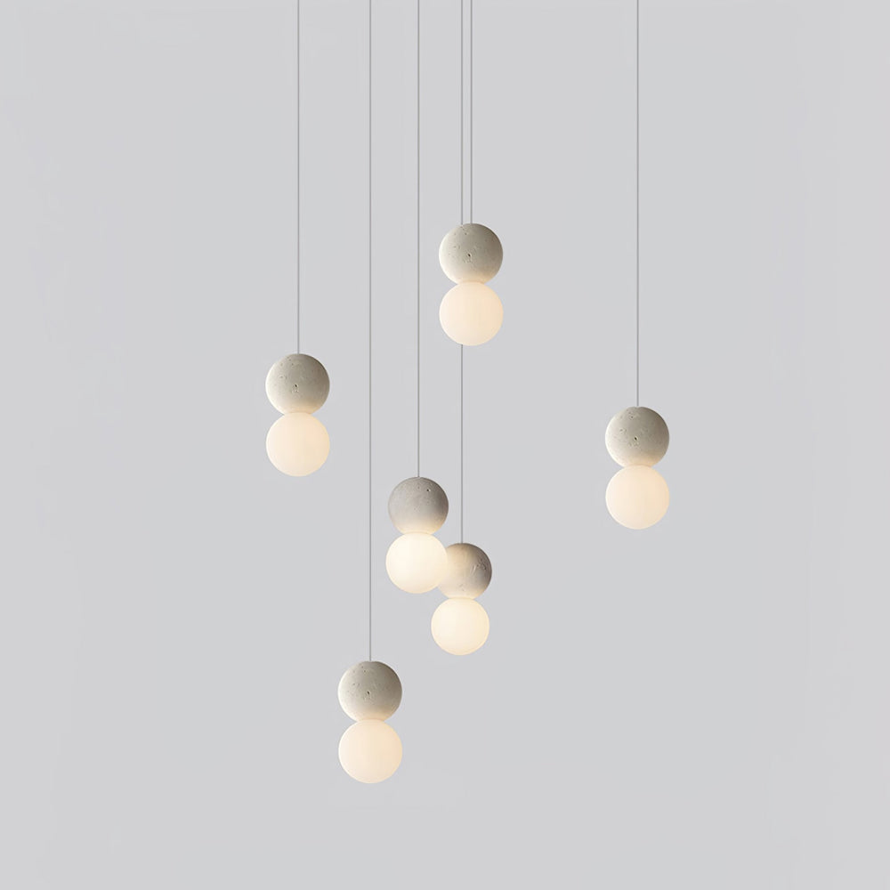 Origo Cement & Sandstone Pendant – Industrial Glass Accent
