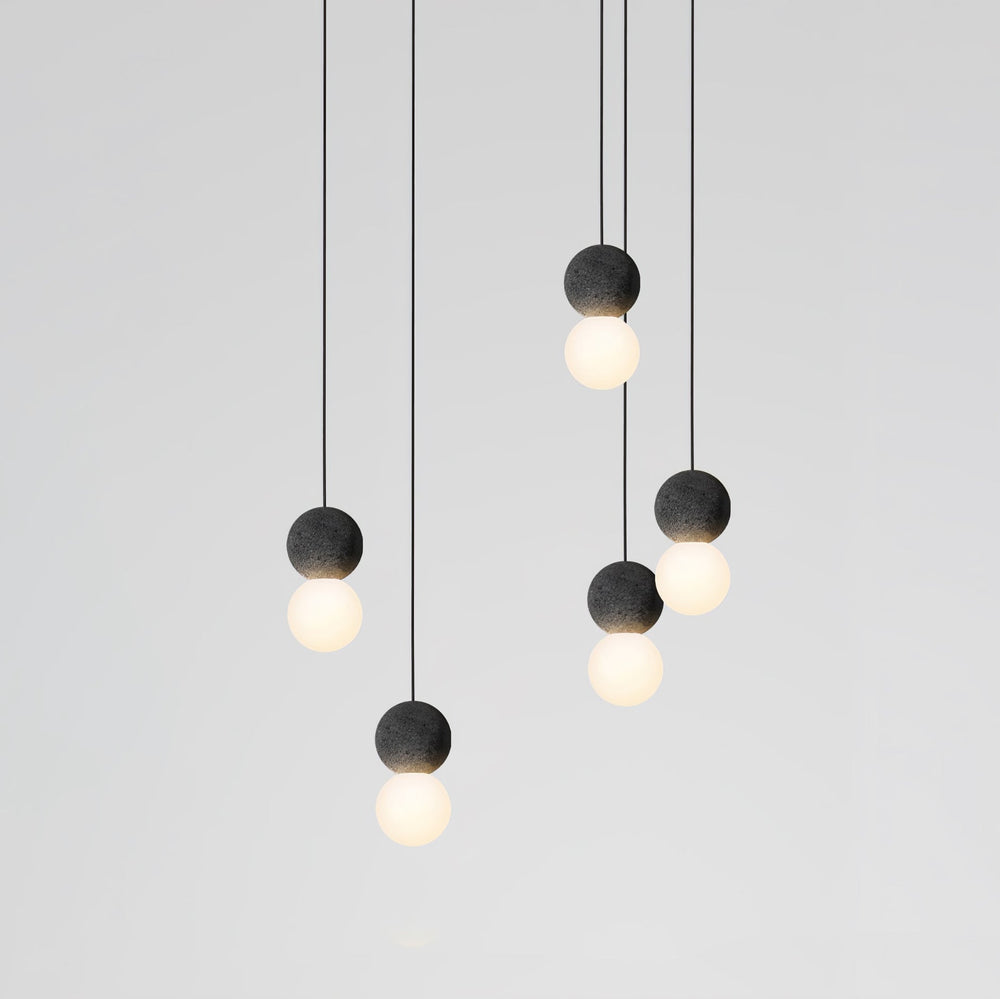Origo Cement & Sandstone Pendant – Industrial Glass Accent