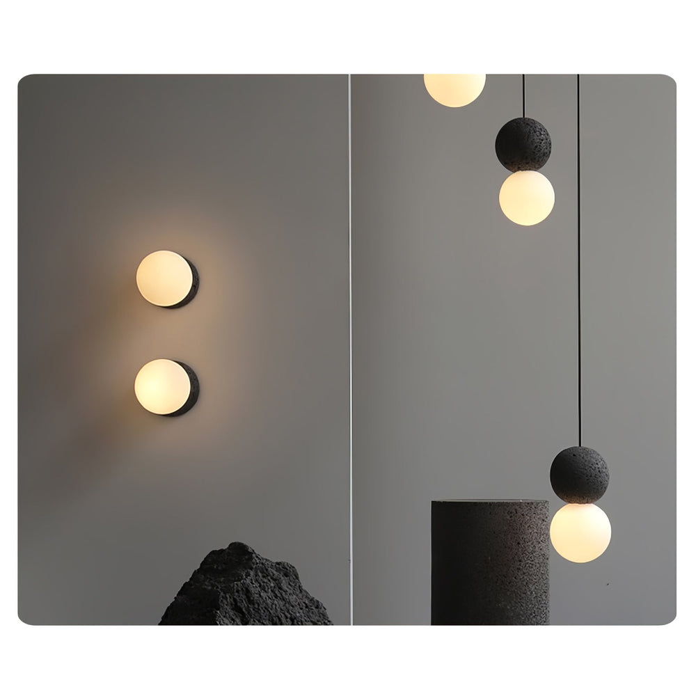 Origo Cement & Sandstone Pendant – Industrial Glass Accent