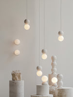 Origo Cement & Sandstone Pendant – Industrial Glass Accent