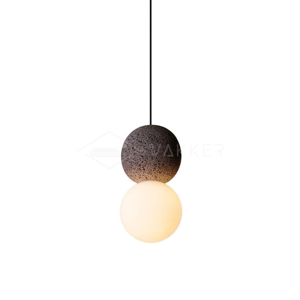 Origo Cement & Sandstone Pendant – Industrial Glass Accent