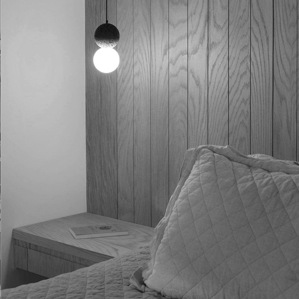 Origo Cement & Sandstone Pendant – Industrial Glass Accent