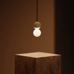 Origo Cement & Sandstone Pendant – Industrial Glass Accent