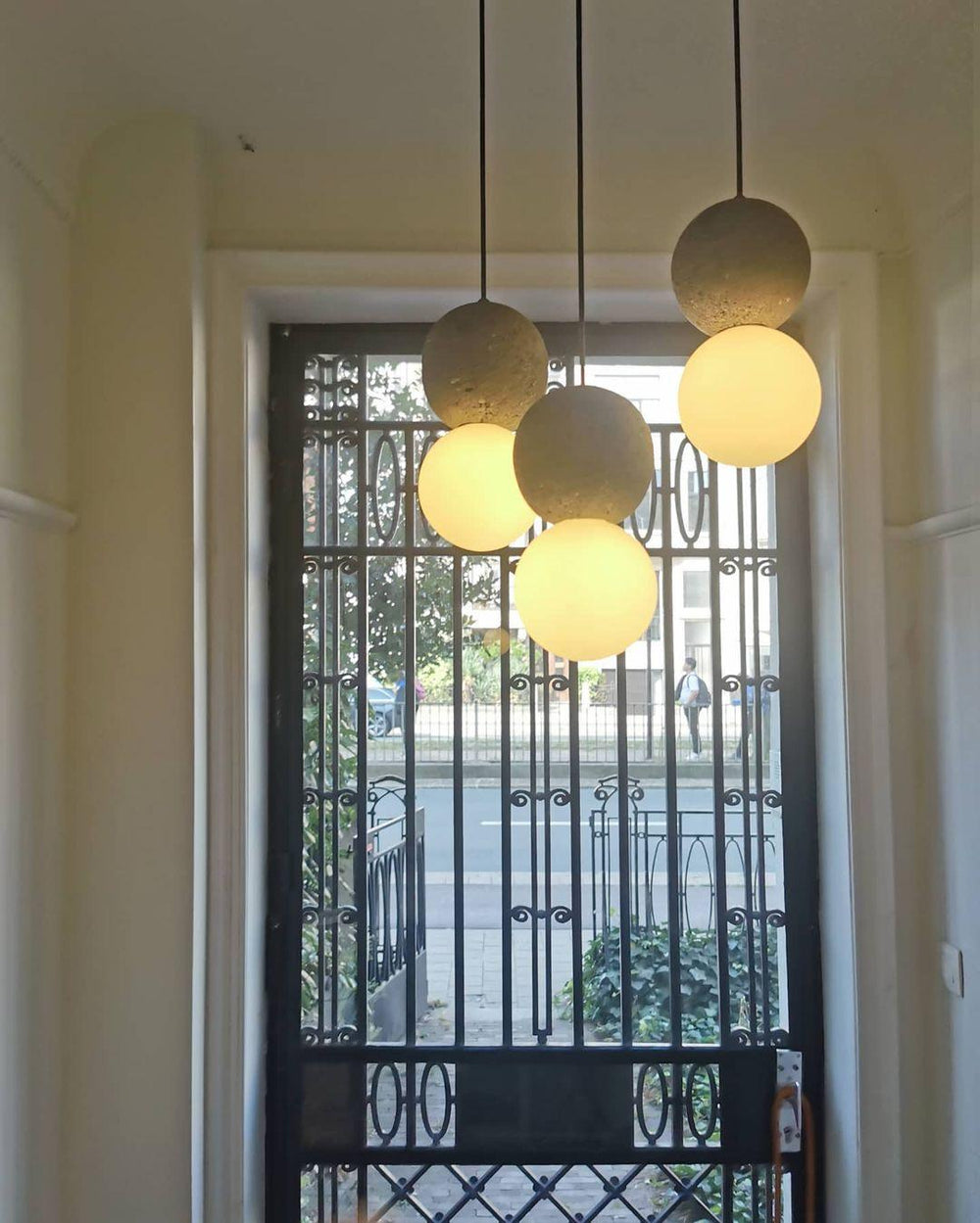 Origo Cement & Sandstone Pendant – Industrial Glass Accent