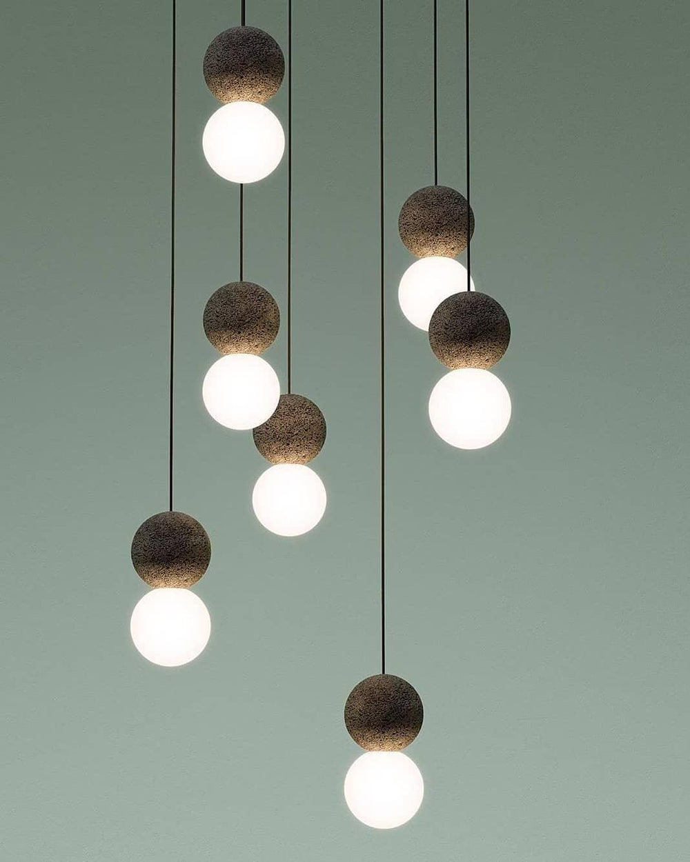 Origo Cement & Sandstone Pendant – Industrial Glass Accent