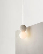 Origo Cement & Sandstone Pendant – Industrial Glass Accent