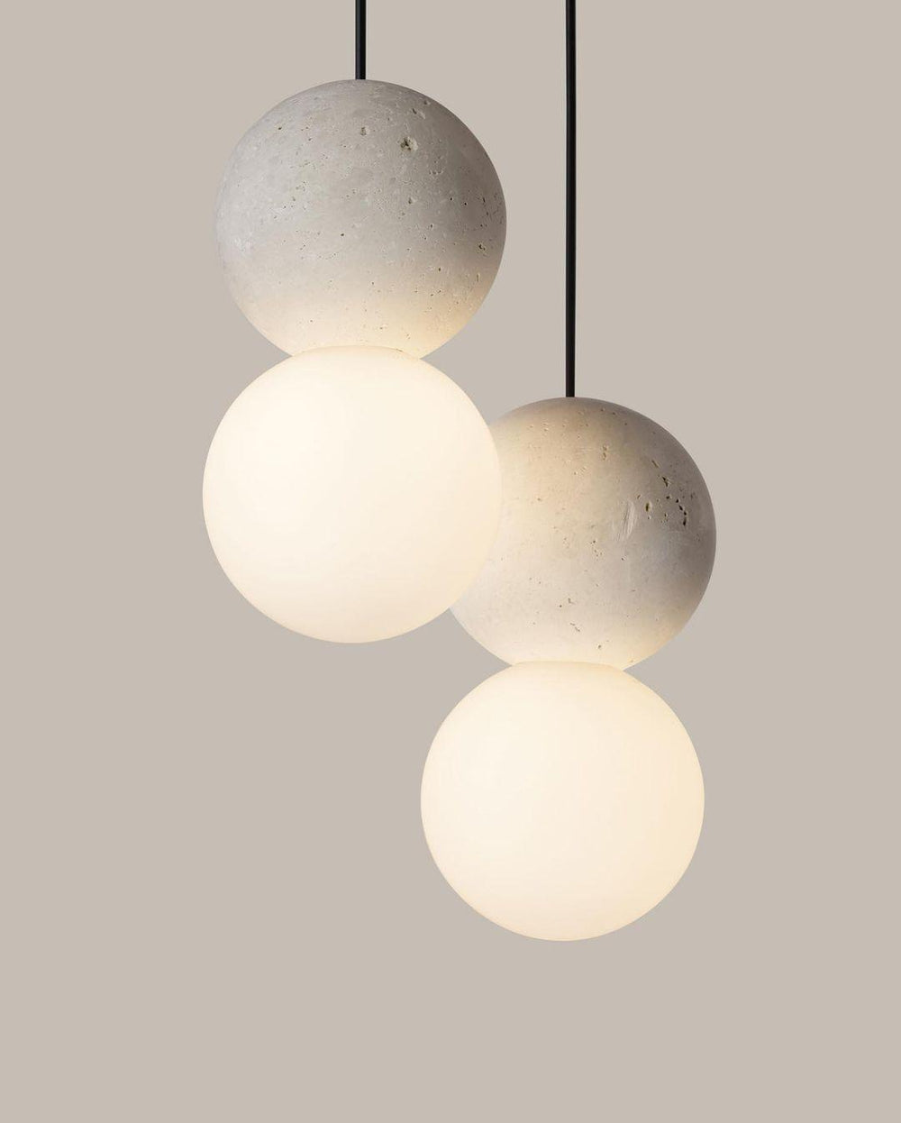 Origo Cement & Sandstone Pendant – Industrial Glass Accent