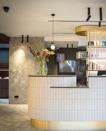 Origo Cement & Sandstone Pendant – Industrial Glass Accent