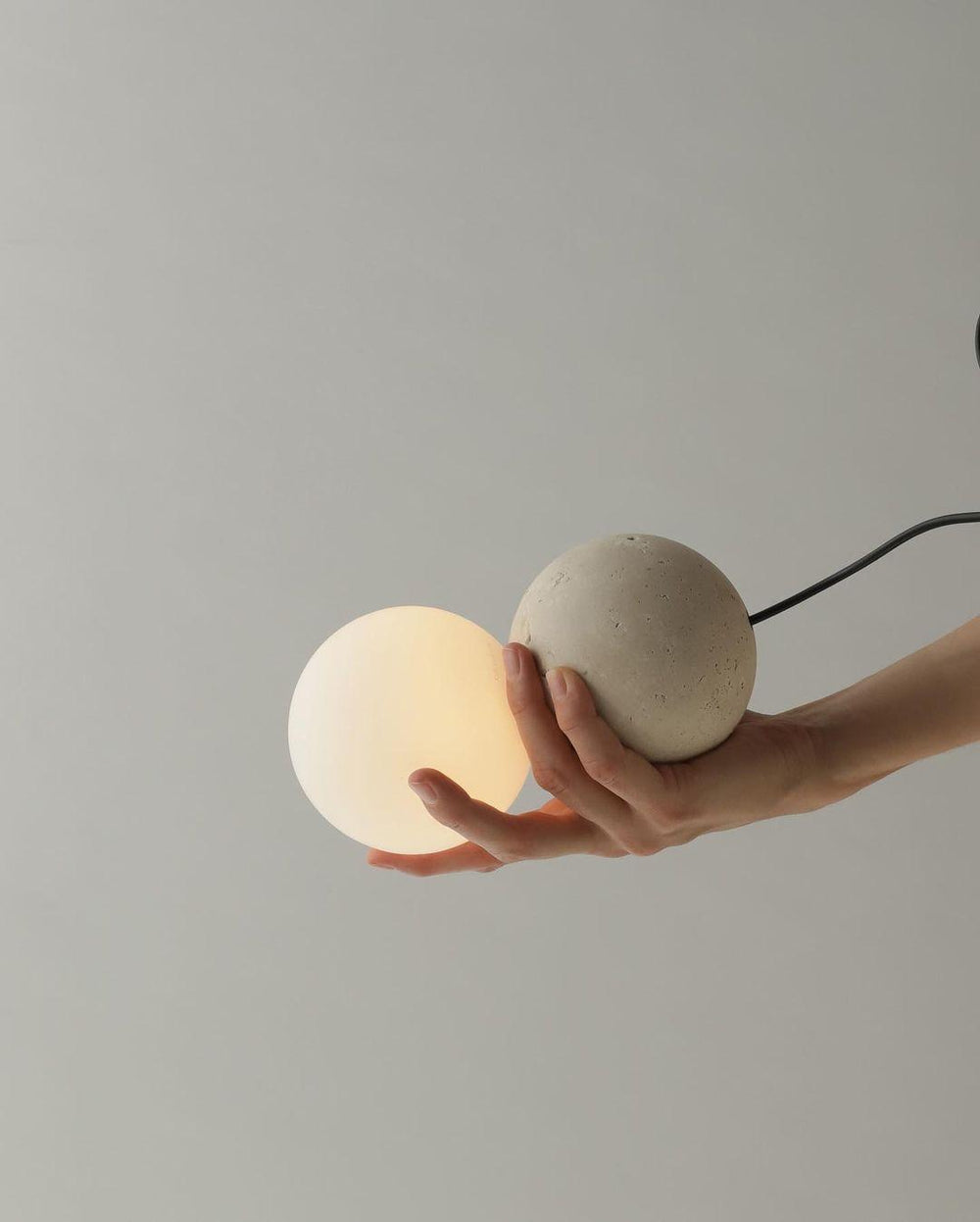 Origo Cement & Sandstone Pendant – Industrial Glass Accent